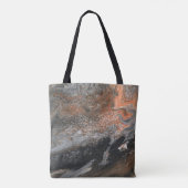 Dynamische aardetinten en kronkels tote bag (Achterkant)