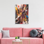Dynamische Abstracte Actie Expressionistische Leve Canvas Afdruk (Insitu (Woonkamer))