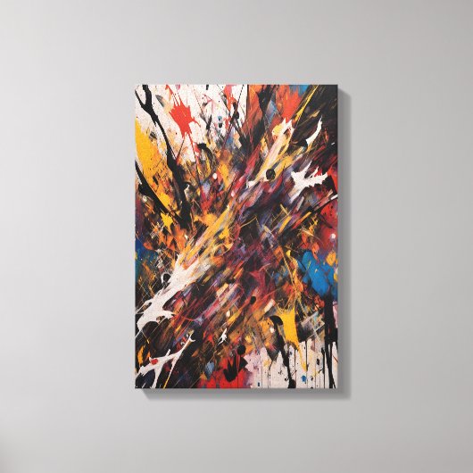 Dynamische Abstracte Actie Expressionistische Leve Canvas Afdruk (Voorkant)