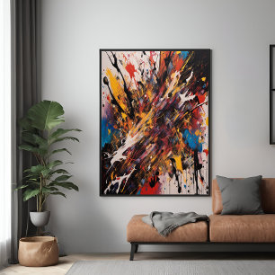 Dynamische Abstracte Actie Expressionistische Leve Perfect Poster