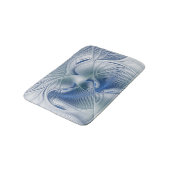Dynamische Abstracte blauwe tinten Fractal Art Badmat (Gekanteld)