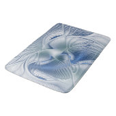 Dynamische Abstracte blauwe tinten Fractal Art Badmat (Gekanteld)