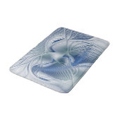 Dynamische Abstracte blauwe tinten Fractal Art Badmat (Gekanteld)