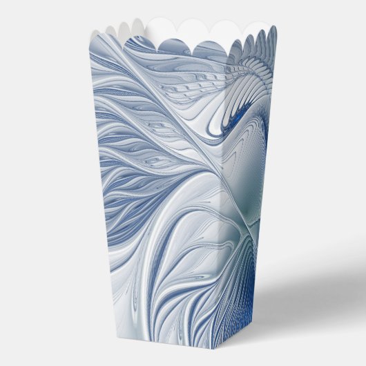 Dynamische Abstracte blauwe tinten Fractal Art Bedankdoosjes (Achterkant)