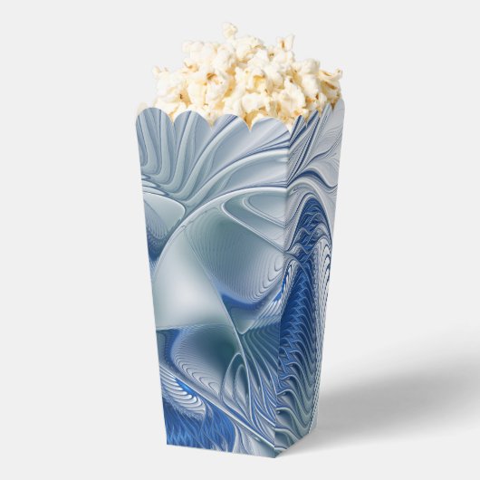 Dynamische Abstracte blauwe tinten Fractal Art Bedankdoosjes (Popped)