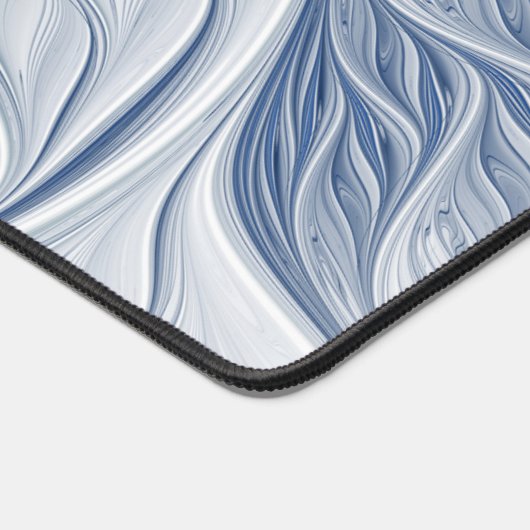 Dynamische Abstracte blauwe tinten Fractal Art Bureaumat (Hoek)