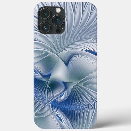 Dynamische Abstracte blauwe tinten Fractal Art Case-Mate iPhone Case (Achterkant)