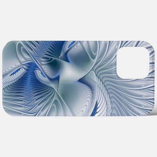 Dynamische Abstracte blauwe tinten Fractal Art Case-Mate iPhone Case (Achterkant (horizontaal))