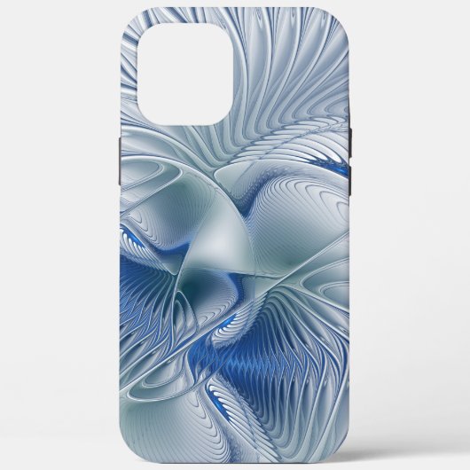Dynamische Abstracte blauwe tinten Fractal Art Case-Mate iPhone Case (Achterkant)