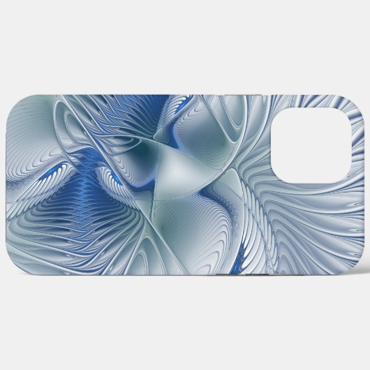 Dynamische Abstracte blauwe tinten Fractal Art Case-Mate iPhone Case (Achterkant (horizontaal))