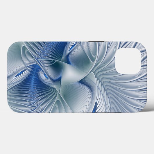 Dynamische Abstracte blauwe tinten Fractal Art Case-Mate iPhone Case (Achterkant (horizontaal))