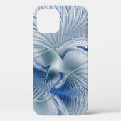 Dynamische Abstracte blauwe tinten Fractal Art Case-Mate iPhone Case (Achterkant)