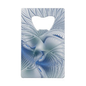 Dynamische Abstracte blauwe tinten Fractal Art Creditkaart Flessenopener (Achterkant)