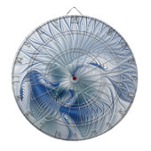 Dynamische Abstracte blauwe tinten Fractal Art Dartbord (Voorkant)
