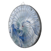 Dynamische Abstracte blauwe tinten Fractal Art Dartbord (Voorkant Rechts)