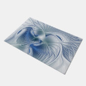 Dynamische Abstracte blauwe tinten Fractal Art Deurmat (Schuin)