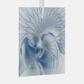 Dynamische Abstracte blauwe tinten Fractal Art Glas Ornament (Voorkant Rechts)