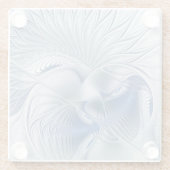 Dynamische Abstracte blauwe tinten Fractal Art Glazen Onderzetter (Achterkant)