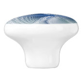 Dynamische Abstracte blauwe tinten Fractal Art Keramische Knop (Zijkant)