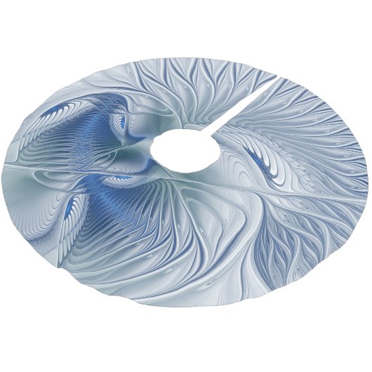 Dynamische Abstracte blauwe tinten Fractal Art Kerstboom Rok (Gekanteld)