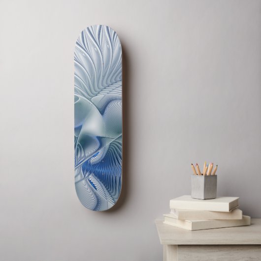 Dynamische Abstracte blauwe tinten Fractal Art Persoonlijk Skateboard (Muurkunst)