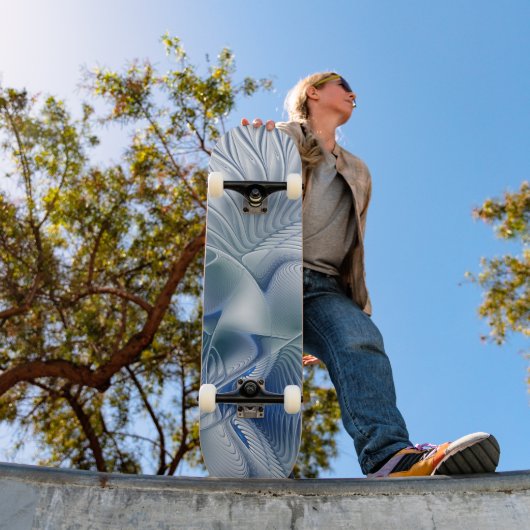 Dynamische Abstracte blauwe tinten Fractal Art Persoonlijk Skateboard (Buiten 1)