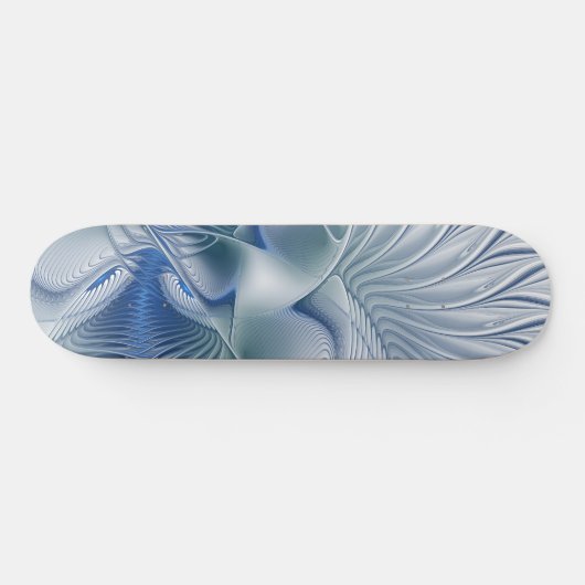 Dynamische Abstracte blauwe tinten Fractal Art Persoonlijk Skateboard (Horizontaal)