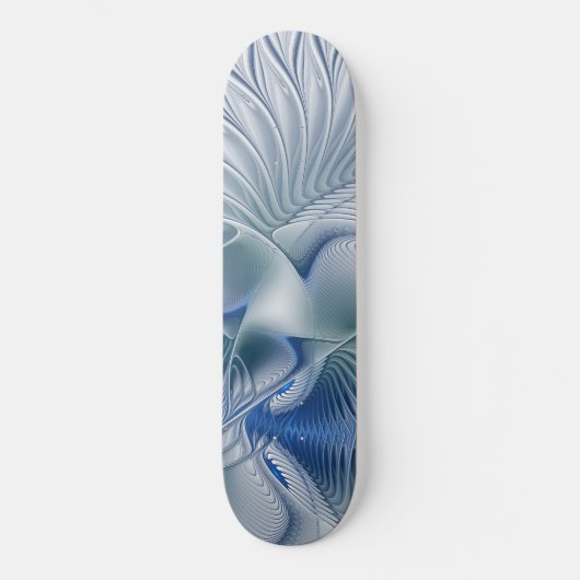 Dynamische Abstracte blauwe tinten Fractal Art Persoonlijk Skateboard (Voorkant)