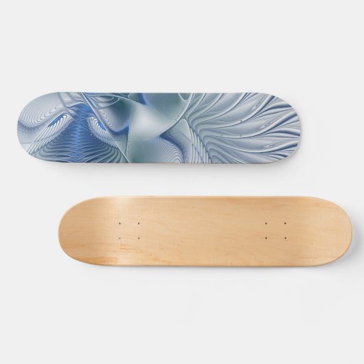 Dynamische Abstracte blauwe tinten Fractal Art Persoonlijk Skateboard (Horizontaal)