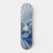 Dynamische Abstracte blauwe tinten Fractal Art Persoonlijk Skateboard (Voorkant)