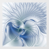Dynamische Abstracte blauwe tinten Fractal Art Raamsticker (Vel)