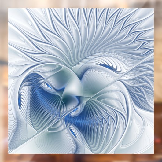 Dynamische Abstracte blauwe tinten Fractal Art Raamsticker (Vel 2)