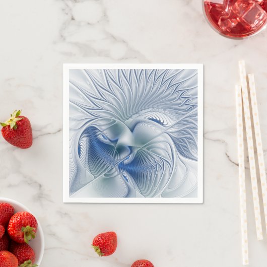 Dynamische Abstracte blauwe tinten Fractal Art Servet (Insitu)