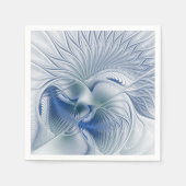Dynamische Abstracte blauwe tinten Fractal Art Servet (Voorkant)