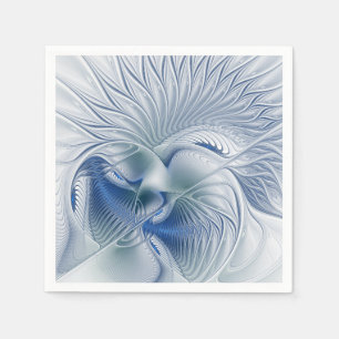 Dynamische Abstracte blauwe tinten Fractal Art Servet