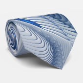 Dynamische Abstracte blauwe tinten Fractal Art Stropdas (Opgerold)