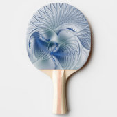 Dynamische Abstracte blauwe tinten Fractal Art Tafeltennisbatje (Achterkant)