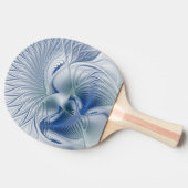 Dynamische Abstracte blauwe tinten Fractal Art Tafeltennisbatje (Zijkant)