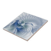 Dynamische Abstracte blauwe tinten Fractal Art Tegeltje (Zijkant)