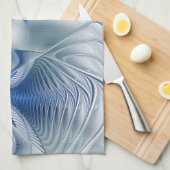 Dynamische Abstracte blauwe tinten Fractal Art Theedoek (Quarter Fold)