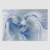 Dynamische Abstracte blauwe tinten Fractal Art Tissuepapier (Voorkant)