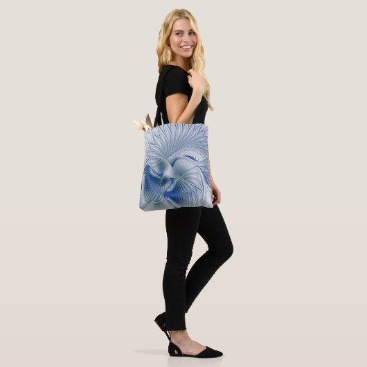 Dynamische Abstracte blauwe tinten Fractal Art Tote Bag (Op model)