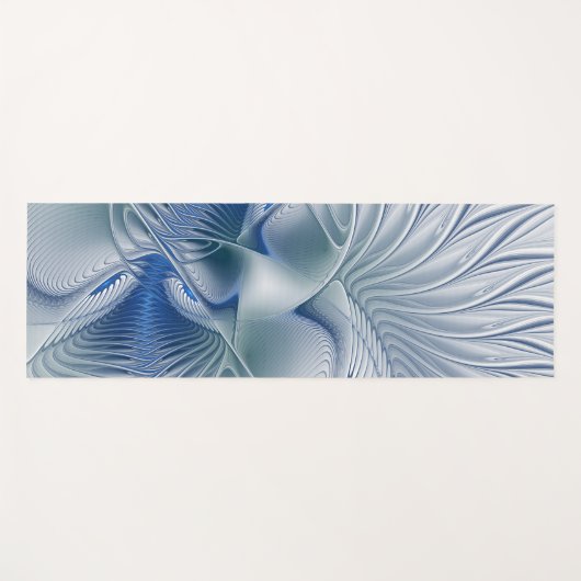 Dynamische Abstracte blauwe tinten Fractal Art Yogamat (Voorkant (horizontaal))