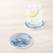 Dynamische Abstracte blauwe tinten Fractal Art Zandsteen Onderzetter (Zijkant)