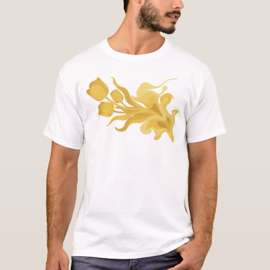 Dynamische ABSTRACTE BLOEM Modieuze Print T-shirt (Voorkant)