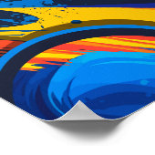 Dynamische Abstracte cirkels met gedurfde kleuren Poster (Hoek)