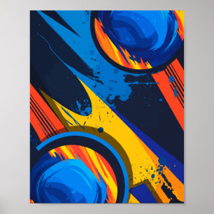 Dynamische Abstracte cirkels met gedurfde kleuren Poster