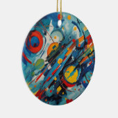 Dynamische Abstracte Compositie Hemelse Botsing Keramisch Ornament (Rechts)