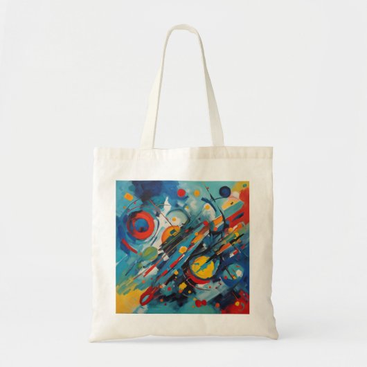 Dynamische Abstracte Compositie Hemelse Botsing Tote Bag (Voorkant)