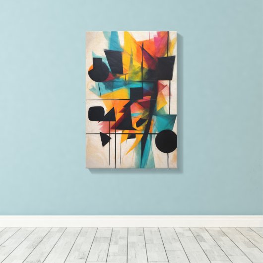 Dynamische Abstracte geometrische kunst Canvas Afdruk (Insitu (Houten vloer))